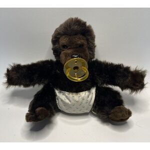 Dakin GooGoo Gorilla Plush Vintage Baby Monkey With Pacifier Stuffed Animal 8"